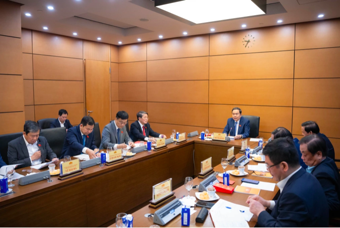 Chủ tịch Quốc hội Trần Thanh Mẫn đã chủ trì cuộc họp giao ban đầu Xuân năm mới của lãnh đạo Quốc hội (Ảnh: Hồng Phong).