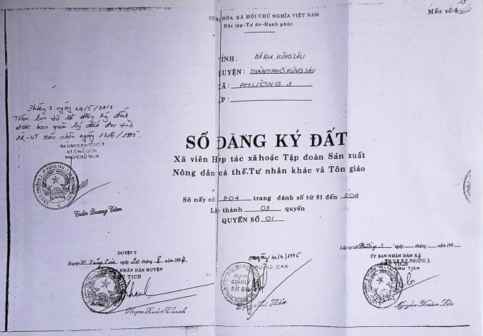 Nguồn gốc đất đã được các cơ quan xác nhận từ năm 1994