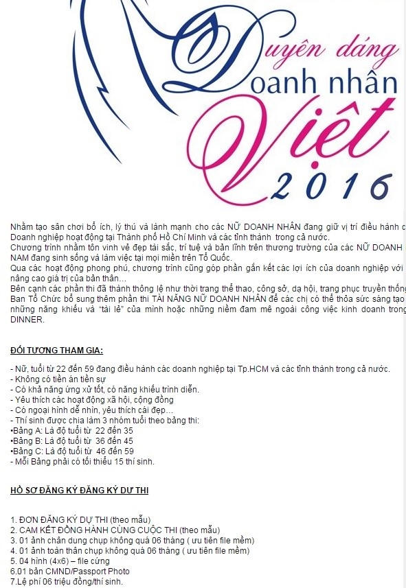 BTC công bố thể lệ cuộc thi trên website.