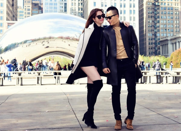 Trong chuyến đi lần n&agrave;y c&ocirc; đồng h&agrave;nh c&ugrave;ng với &ocirc;ng bầu Khắc Tiệp.