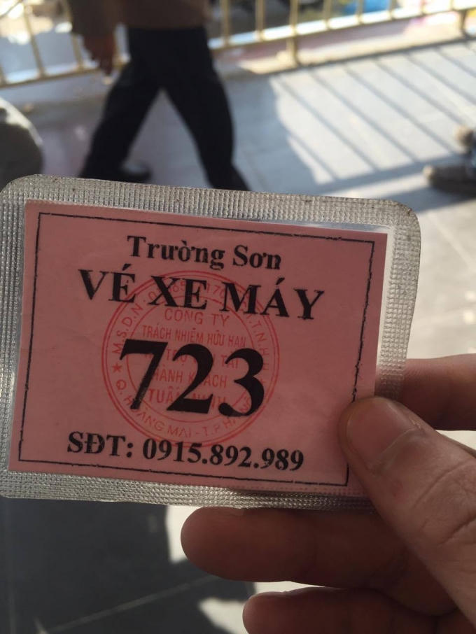Vé tại một điểm trông giữ xe sai quy định.