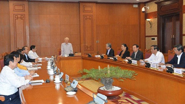 Tổng B&iacute; thư, Chủ tịch nước Nguyễn Ph&uacute; Trọng ph&aacute;t biểu kết luận cuộc họp Ban Chỉ đạo x&acirc;y dựng Quy hoạch c&aacute;n bộ cấp chiến lược nhiệm kỳ 2021-2026.