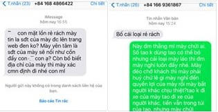 Chị T. nhận được nhiều tin nhắn chửi bới và đe dọa từ nhiều số điện thoại lạ.