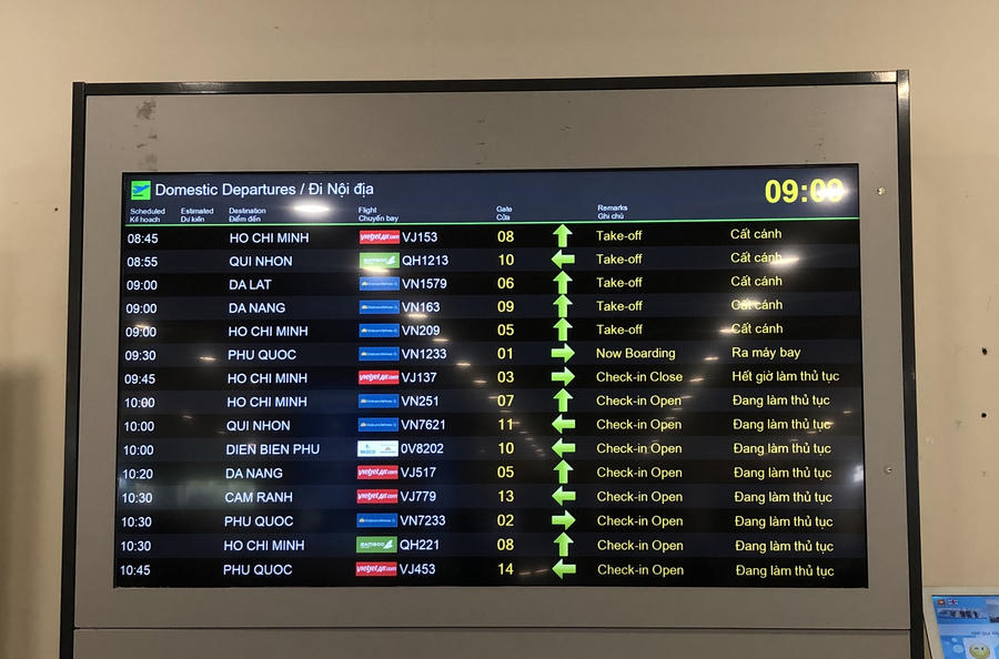 Tỉ lệ đúng giờ của các hãng hàng không tăng cao. 