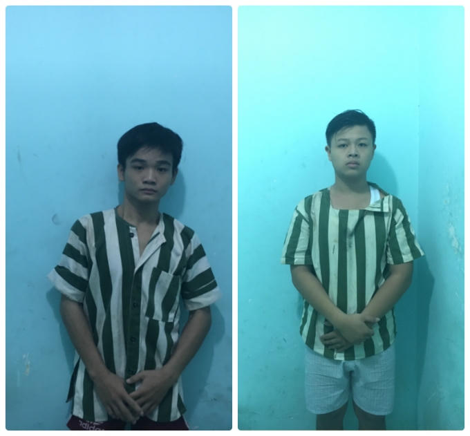 Hai đối tượng tại Cơ quan công an.