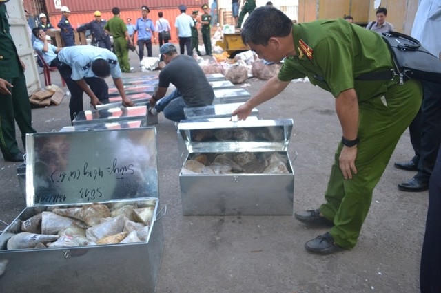 Vụ bắt giữ 8 tấn ngà voi cập cảng Tiên Sa (Đà Nẵng) tháng 8/2015 gây chấn động.