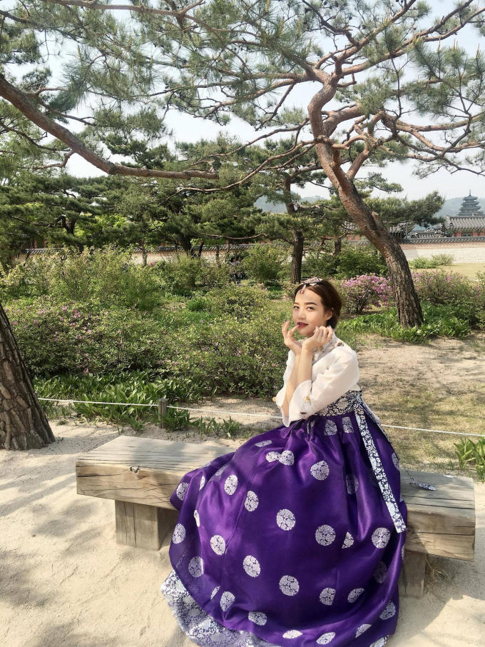 Kiều Ng&acirc;n h&oacute;a n&agrave;ng Dae Jang Geum khi diện Hanbok H&agrave;n Quốc
