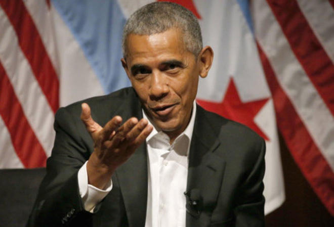Cựu tổng thống Mỹ Barack Obama lần đầu phát biểu kể từ khi miễn nhiệm. (Ảnh: AP)