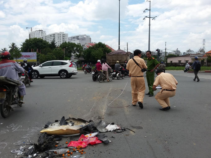 Hiện trường vụ tai nạn giao thông.