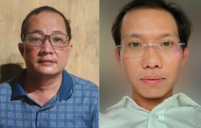 Bị can Nguyễn Minh Quân (trái) và bị can Nguyễn Văn Lợi.