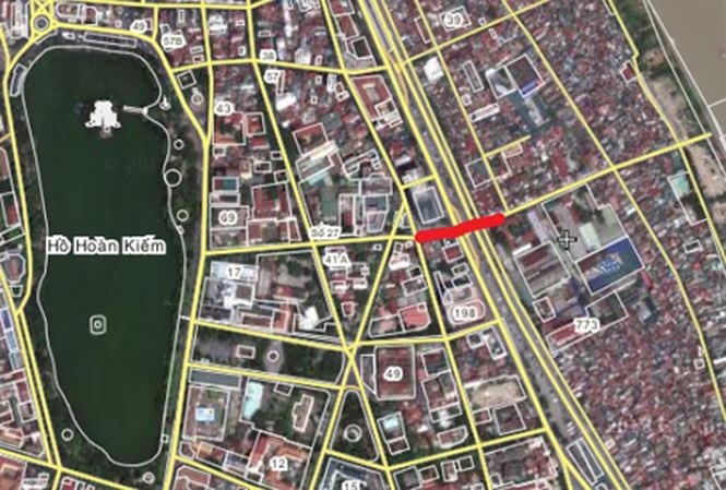 Vị trí hầm chui Chương Dương Độ.