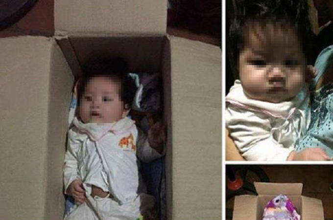 Cháu bé 4 tháng tuổi được người dân phát hiện trong thùng giấy.