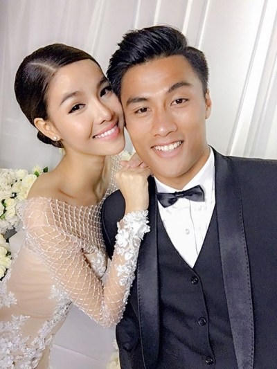 Kỳ Hân và Mạc Hồng Quân hạnh phúc bên nhau.