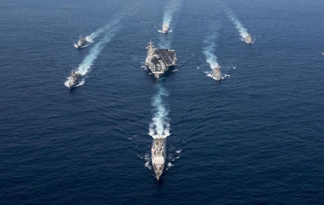 Nhóm tác chiến tàu sân bay Carl Vinson của Mỹ (Ảnh: Hải quân Mỹ)