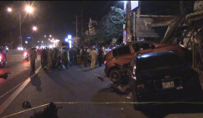 Hiện trường vụ tai nạn.