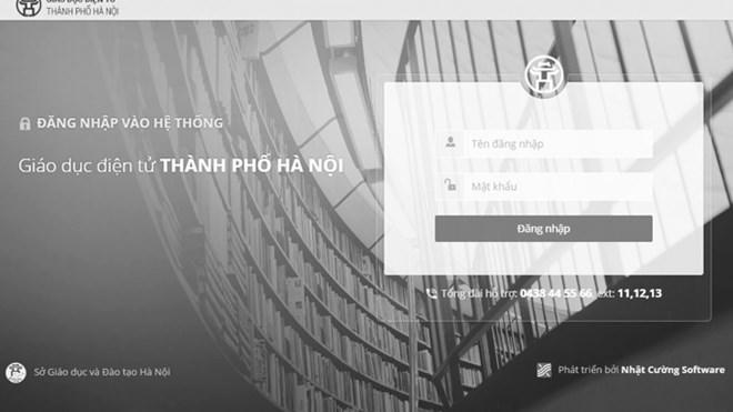 Giao diện phần mềm hệ thống giáo dục điện tử Hà Nội vừa thay thế.