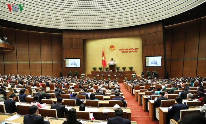 Kỳ họp thứ 5, Quốc hội khóa XIV đang họp tại Hài Nội. (Ảnh: VOV)