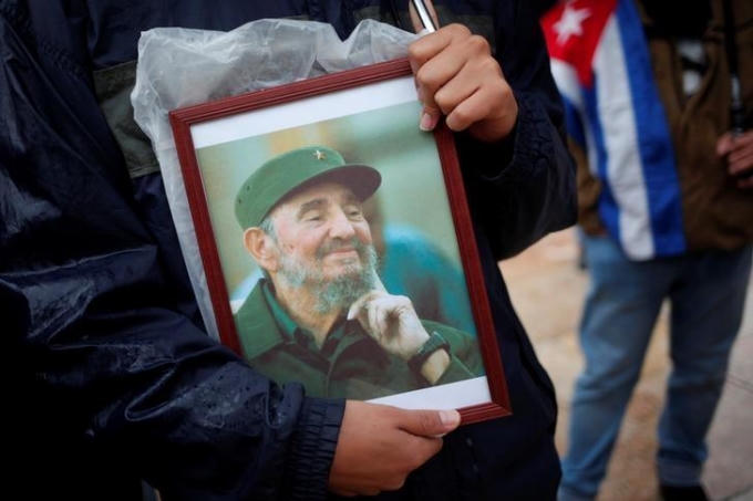 Chân dung của vị lãnh tụ Cuba Fidel Castro. (Ảnh: Reuters)