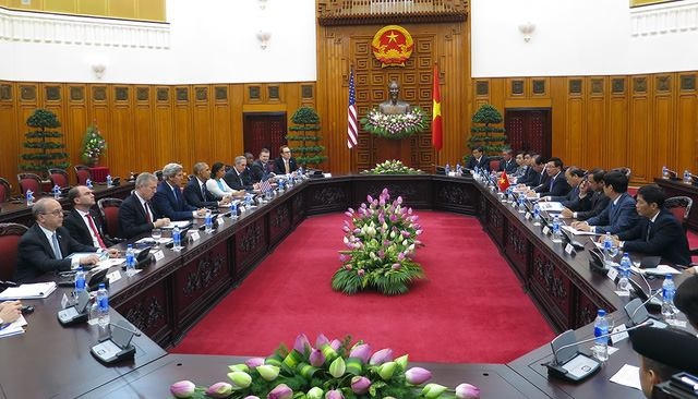 Quang cảnh buổi hội kiến giữa Tổng thống Obama và Thủ tướng Nguyễn Xuân Phúc.