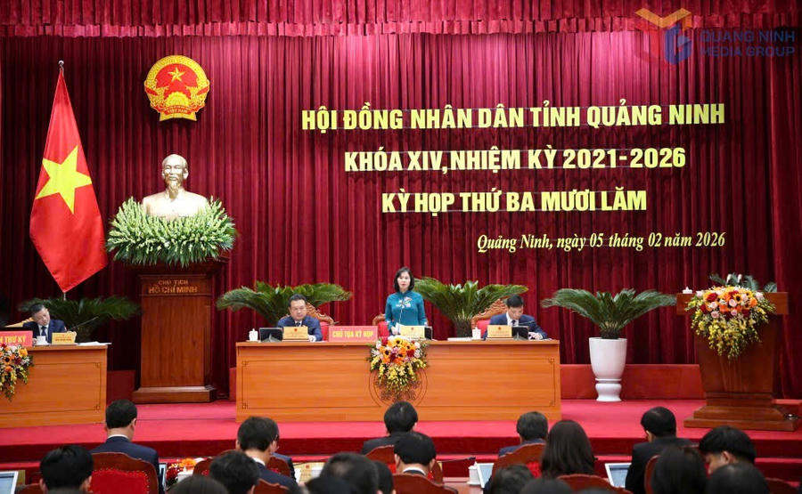Quang cảnh kỳ họp thứ 35 Hội đồng Nhân dân tỉnh Quảng Ninh khóa XIV, nhiệm kỳ 2021–2026.