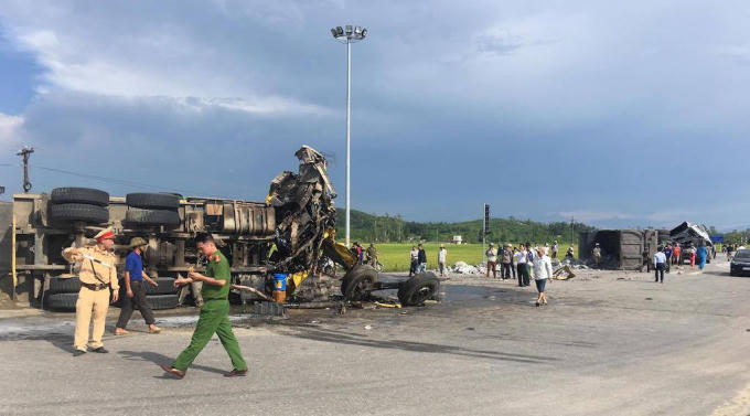 Hiện trường vụ tai nạn.