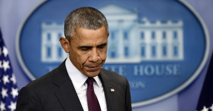 Nét mặt đau buồn của Tổng thống Obama khi gửi thông điệp tới toàn người dân Mỹ sau vụ thảm sát ở Orlando. (Ảnh: Youtube)