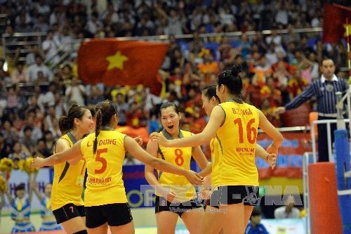 Tuyển bóng chuyền nữ Việt Nam sẽ tham dự Giải bóng chuyền nữ Quốc tế VTV. Ảnh: TTXVN