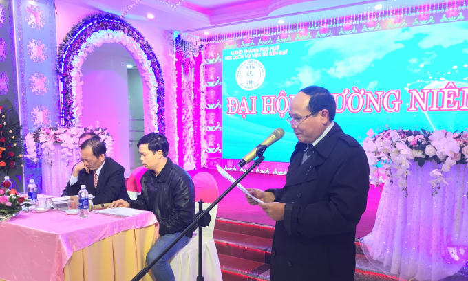 Ông Trần Hưng Thành - Trưởng ban điều vận đang điều hành đại hội.