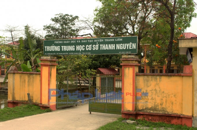 Trường THCS Thanh Nguyên, nơi xảy ra nghi vấn bảo vệ dâm ô học sinh. (Ảnh: Đức Biên).