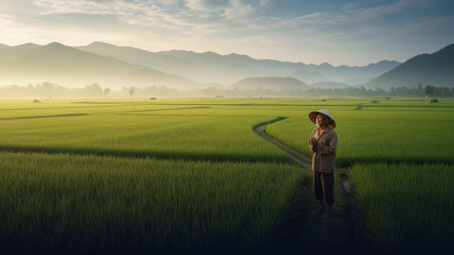 Khi những tòa nhà cao tầng thưa dần, nhường chỗ cho những cánh đồng lúa đang thì con gái hay những vườn cây ăn trái trĩu quả, lồng ngực người ta bỗng dưng nhẹ nhõm đến lạ. (Ảnh: Phạm Duy)