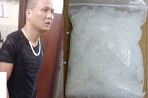 Đối tượng Trần Văn Việt và tang vật vụ án.