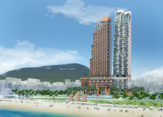 Phối cảnh dự Khu phức hợp Khách sạn, Thương mại và Căn hộ cao cấp Thiên Hưng có mức đầu tư hơn 2.900 tỉ đồng.