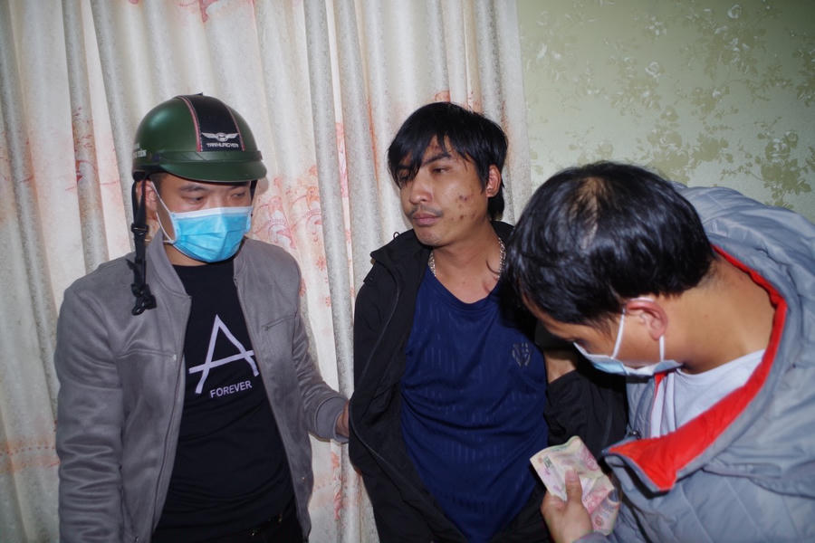Đối tượng Trần Mạnh Linh tại thời điểm bị bắt