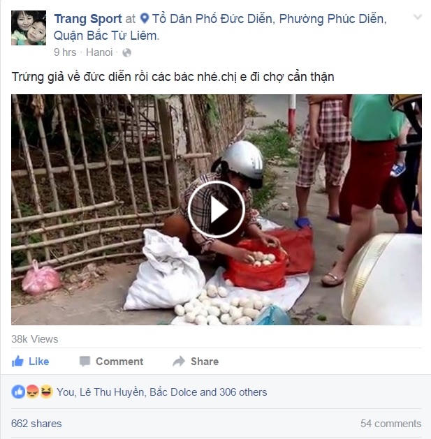 Trang Facebook cá nhân chia sẻ thông tin.