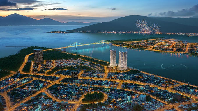 Dự án tòa Tháp đôi Movenpick Hotels &amp; Residences - Risemount Apartment Da Nang có tổng mức đầu tư 1.800 tỷ đồng nằm quận trung tâm Hải Châu, TP Đà Nẵng.