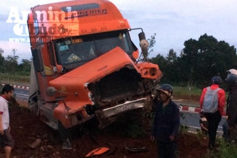 Hiện trường vụ tai nạn giao thông.