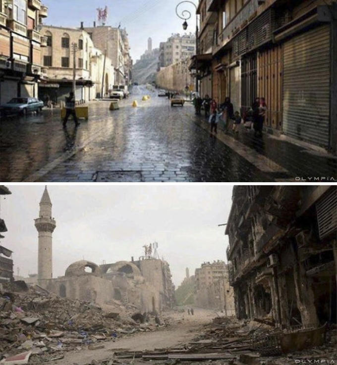 Cuộc sống của người dân tại Aleppo giờ đây được mô tả như "địa ngục trần gian", với việc thiếu đi hàng loạt nhu yếu phẩm cần thiết (Ảnh: Hannah Karim, BoredPanda)