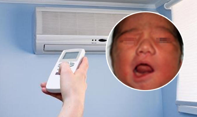 Trẻ sẽ bị méo mặt nếu nằm điều hòa quá nhiều. (Ảnh minh họa)