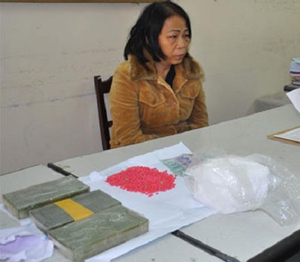 Đối tượng Trương Thị Thạch tại cơ quan công an.