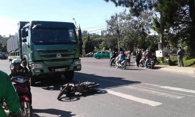 Hiện trường vụ tai nạn.