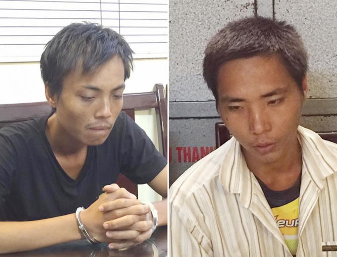 Hai đối tượng tại cơ quan điều tra.