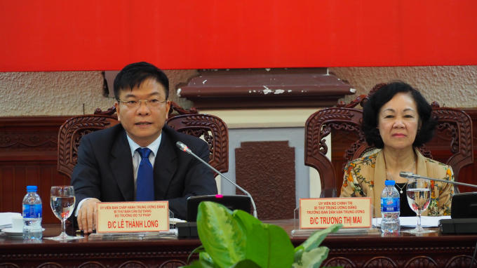 Bộ trưởng Bộ Tư pháp Lê Thành Long bày tỏ sự vinh dự khi đón tiếp đoàn kiểm tra Trung ương làm việc về "năm dân vận chính quyền".