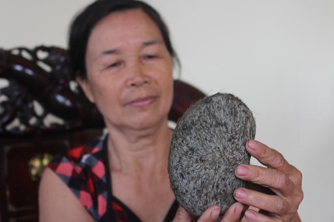 Vật thể lạ nghi là "Cát lợn" được gia đình bà Mai phát hiện.