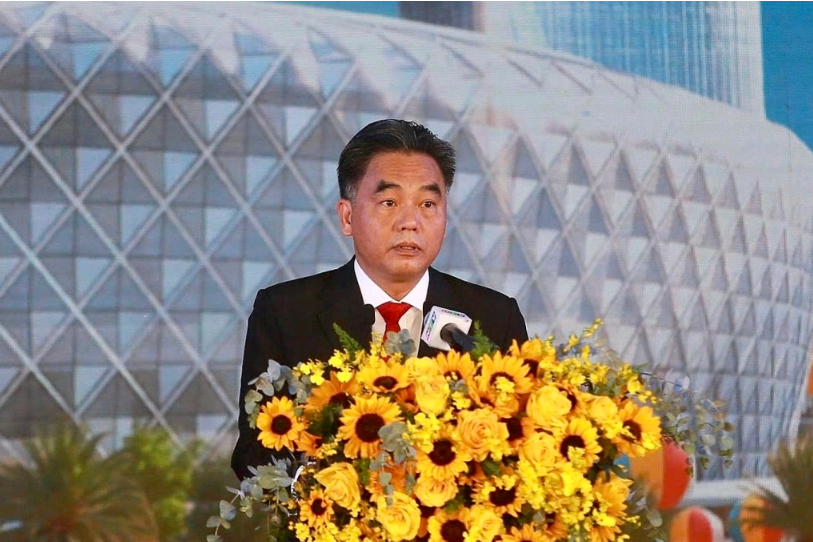Phó chủ tịch thường trực UBND TP HCM Nguyễn Lộc Hà phát biểu tại lễ động thổ. Ảnh: Hạ Giang