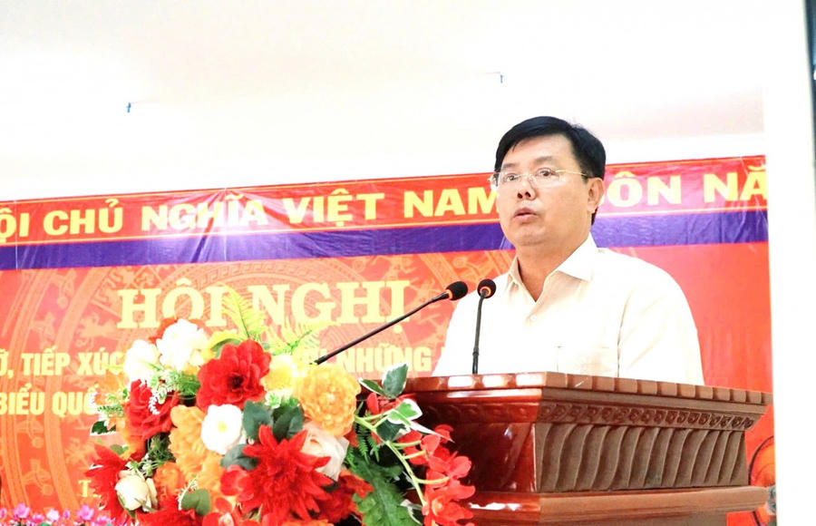Ông Nguyễn Tiến Hải, Bí thư Tỉnh ủy An Giang phát biểu tại hội nghịp
