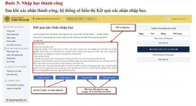 Nhập học trực tuyến tại phần mềm PINO
