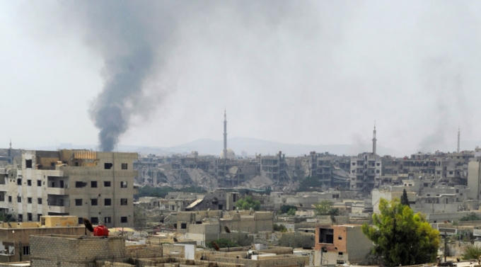 Đại sứ quán Nga tại Syria bị nã pháo cối. (Ảnh: Reuters)