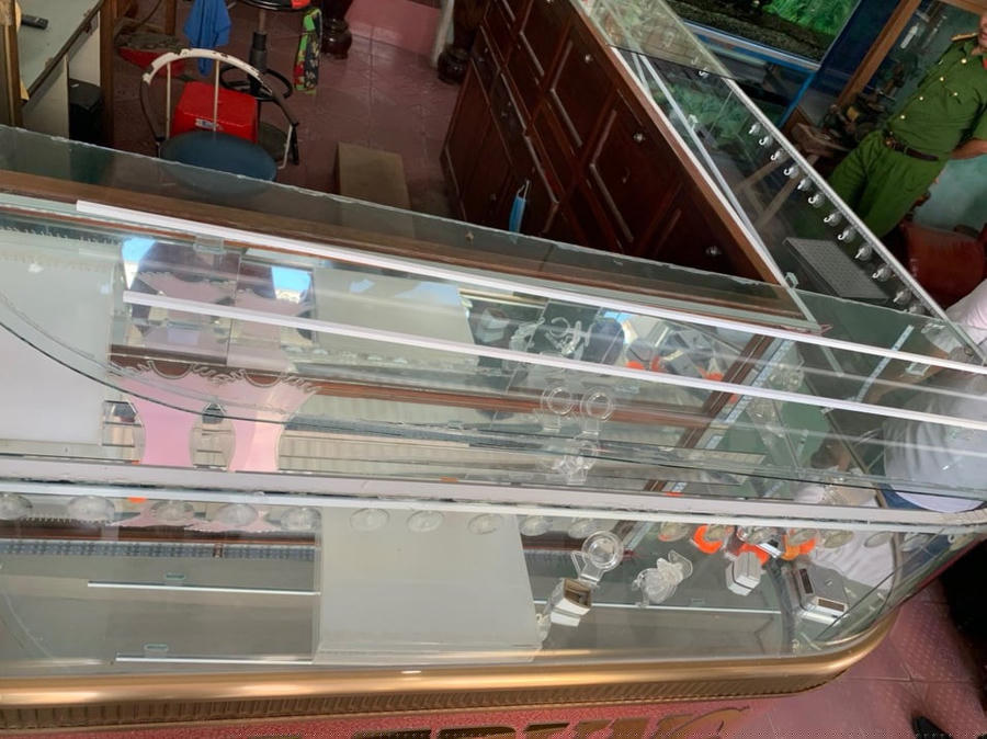 Hiện trường nơi xảy ra vụ cướp.