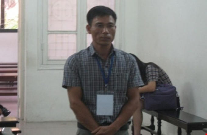 Bị cáo Thăng trước vành móng ngựa trong phiên xử sơ thẩm.
