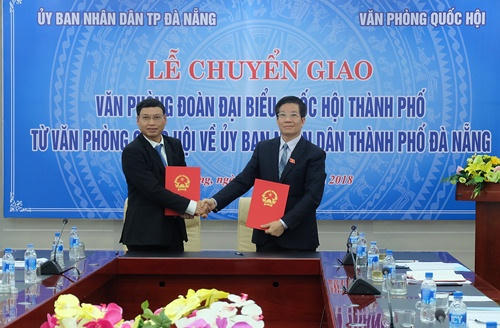Đà Nẵng tiếp nhận Văn phòng Đoàn Đại biểu Quốc hội TP về UBND TP Đà Nẵng quản lý.